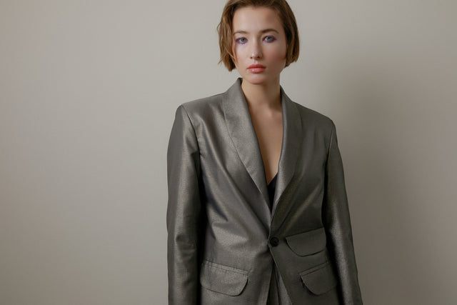 Metallic Grey Blazer