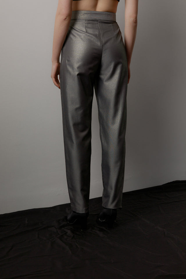 Metallic Grey Trousers
