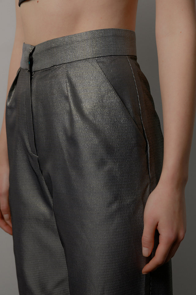 Metallic Grey Trousers